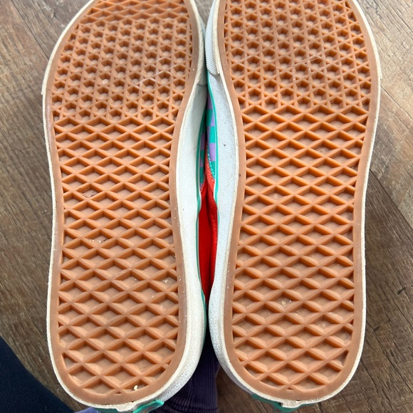 Vans Red and Purple Checkered Slip-On Sneakers - Picture 3 of 3